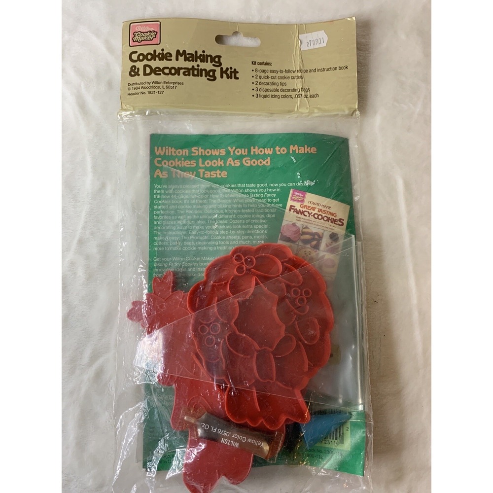 1984‎ Wilton Christmas Tree & Wreath Cookie Making Cutter Mold Treats Gifts NOS - Picture 5 of 12